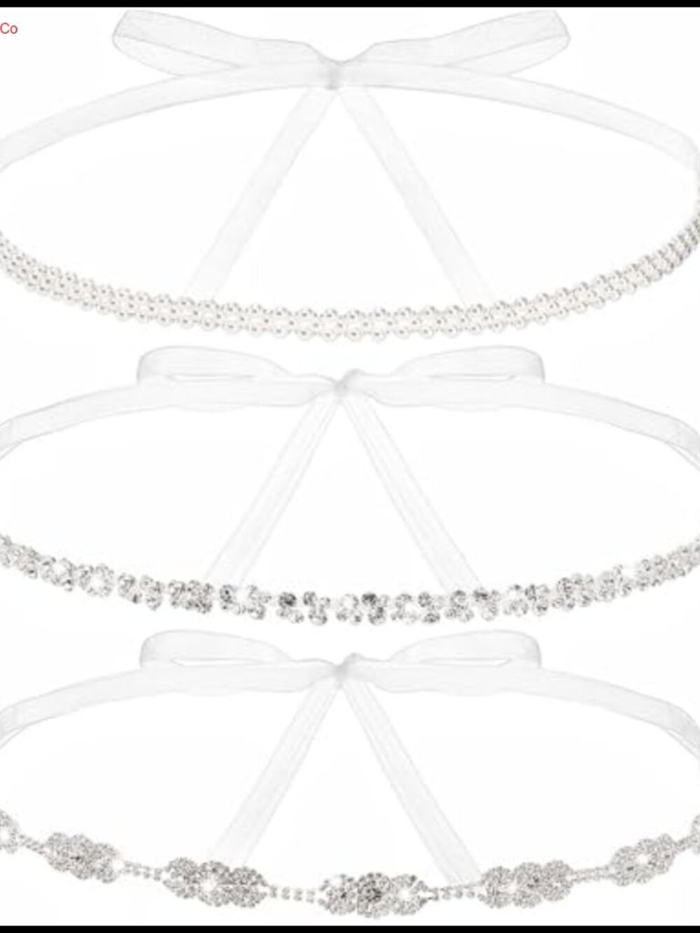 3 Pack Rhinestone Bridal Belts Crystal Sash Pearl Wedding Waist Accessories